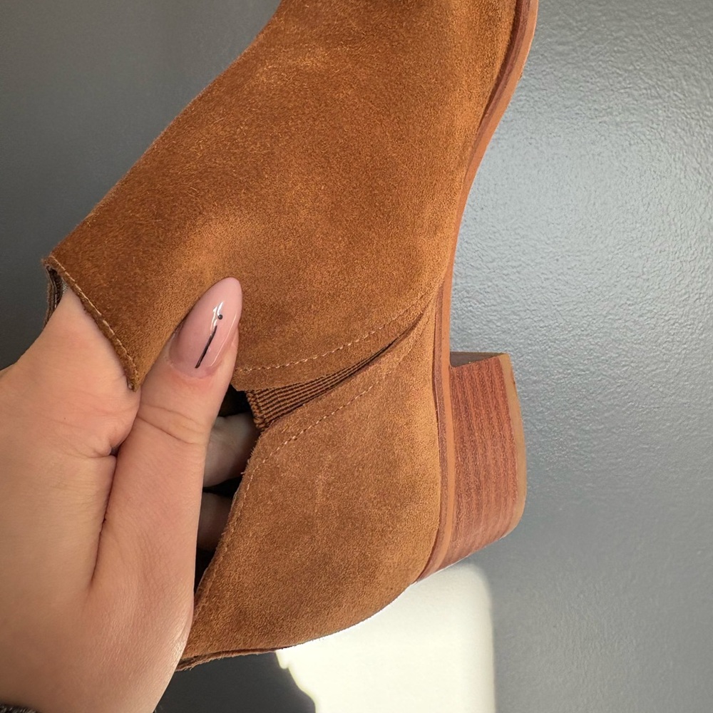 Marc Fisher- Tan Suede Ankle Booties - Picture 8 of 11